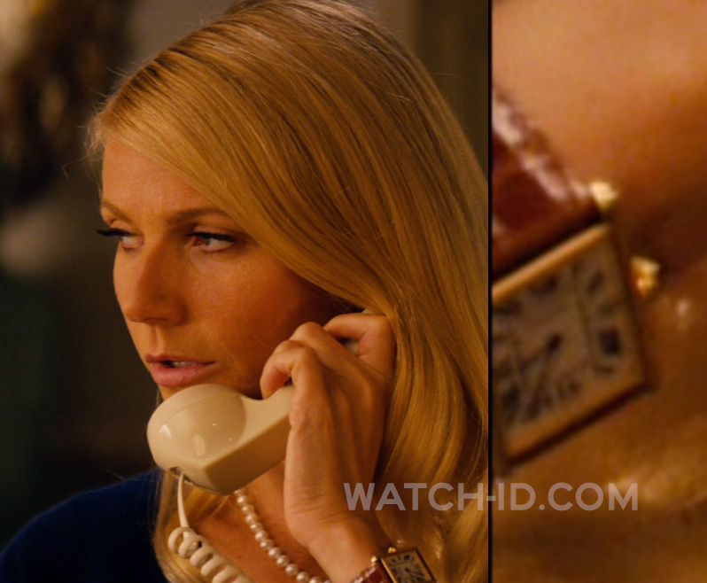 Gwyneth Paltrow wears a Cartier Tank watch in Mortdecai - cartier-tank-louis-cartier-gwyneth-paltrow-mortdecai