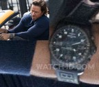 Mark Wahlberg wears a Breitling Cockpit B50 Night Mission on the set of the 2017 film Transformers: The Last Knight.