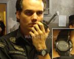 Wagner Moura wearing a Casio G-Shock Gulfman G9100-1 in the movie Elite Squad 2.