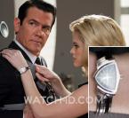 Alice Eve, as young Agent O, wearing a Hamilton Ventura watch.