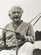 Albert Einstein, with the Longines watch on his wrist