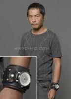 Ken Leung wearing the Red Monkey Armada GT watch in a promotional shoot for the 