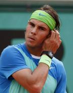 Nadal wearing the Richard Mille RM 027 Tourbillon watch during a tennis game, Ro