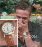 Ryan Gosling wearing a gold watch with California dial in Crazy, Stupid, Love.