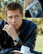 Brad Pitt wearing the TAG Heuer Monaco on a promotional photo
