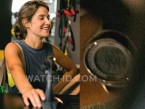 Cobie Smulders wears a Timex T5K498 Ironman All Day 50-Lap watch with Plum silicone strap in the movie Results.