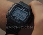 The Casio watch can clearly be seen when Neckbone checks the time.