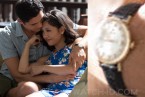 Henry Golding wears a vintage Omega Seamaster Deville gold watch with black strap in Crazy Rich Asians.