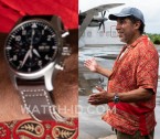 Oscar Nunez wears an IWC Pilot's Watch Chronograph in The Lost City.