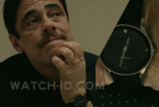 Benicio del Toro wears a cheap 'Diamond' watch in Reptile.