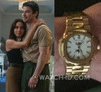 Josh Hartnett wears a gold gold Patek Philippe Nautilus Annual Calendar Moonphase with White Dial in Operation Fortune (2023).