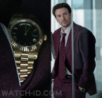 Chris Evans wears a gold Rolex Day-Date in the movie Pain Hustlers.