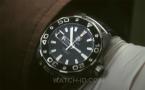 Close-up of the TAG Heuer Aquaracer 500m Calibre 5 automatic worn by Jai Courtne