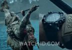 Alan Ritchson wears a Casio G-Shock GW9500-3 Mudman Master of G Land Green watch in the movie War Machine.