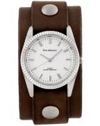 Red Monkey Men's Classic watch with Walnut leather strap and white dial