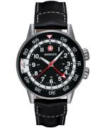 Wenger Commando GMT 74745 Swiss Army watch, black leather strap (74745)