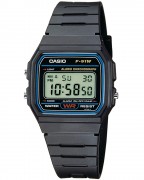 Casio F-91W-1, a black casual classic watch with a resin band