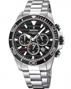 Festina Sport F20361/4 chronograph watch with steel case, black dial and black bezel
