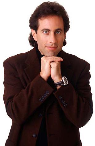 Seinfeld wearing a Breitling watch on a promotional photo for the sitcom Seinfel