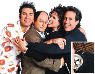 Seinfeld wearing a Breitling Navitimer on a promotional photo for the sitcom Sei