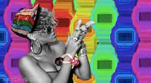 Casio watches in the background of Rihanna in the music video Rude Boy