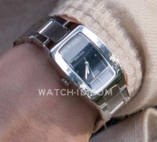Close up of the Casio watch worn by Thekla Reuten in The American