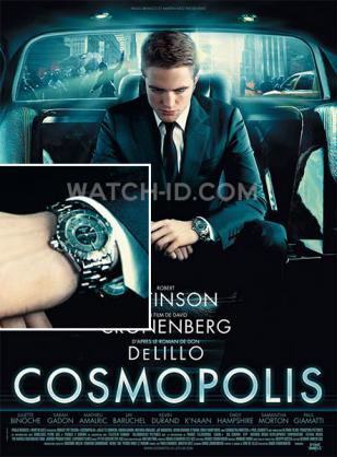 The Chanel J12 watch can clearly be spotted on the Cosmopolis film poster