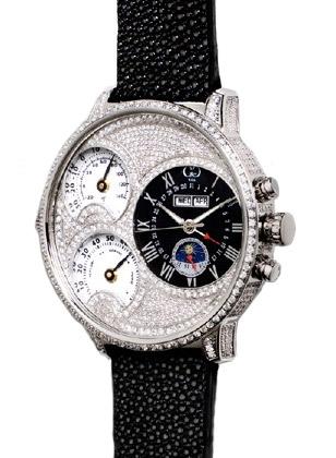 Curtis & Co. Big Time Air Diamond Set, with black leather strap and diamond encr