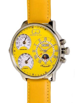 Curtis & Co. Big Time Air, with yellow leather strap and yellow dial