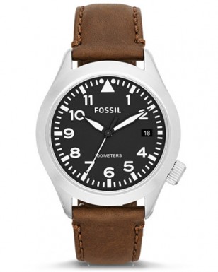 Fossil Aeroflite AM4512P brown leather watch