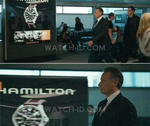 In the movie, an advertisement showing the Hamilton Khaki Pilot 46mm can clearly