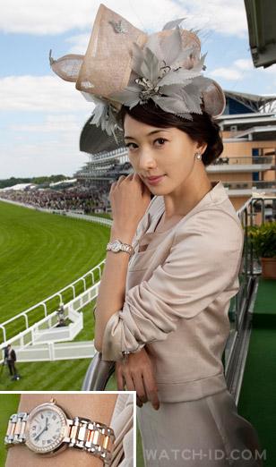 Chi Ling Lin wearing a Longines PrimaLuna during the Royal Ascot week