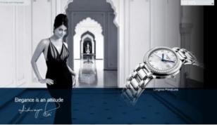 Advertisement featuring Aishwarya Rai Bachchan, as brand ambassador for Longines