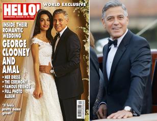 George Clooney wearing an Omega De Ville Trésor during his wedding on 27 September 2014 in Venice