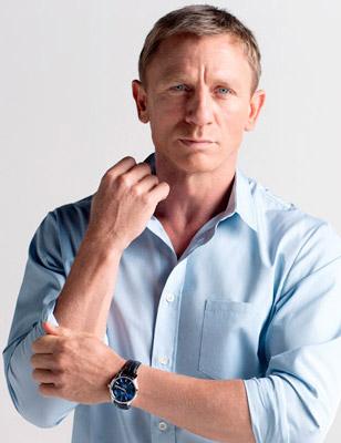 Daniel Craig wearing the special Omega DeVille Hour Vision Blue