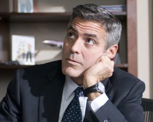 George Clooney wearing an Omega DeVille in the movie Up in the Air: