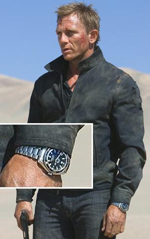 Daniel Craig, as James Bond, wearing the Seamaster Planet Ocean in Quantum of So