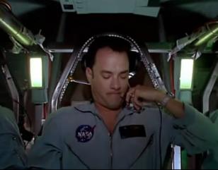 Tom Hanks wearing an Omega Speedmaster in the movie Apollo 13