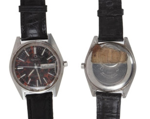 The original Timex watch worn by John Travolta, auction photos by Julien's.
