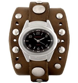 Red Monkey Ladies' Barracuda Jetson with Walnut leather band and Black face (in 
