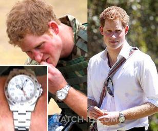 Prince Harry wearing a Rolex Esplorer II watch