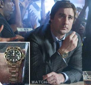 Luke Wilson wears a yellow gold Rolex Submariner in the movie Middle Men.