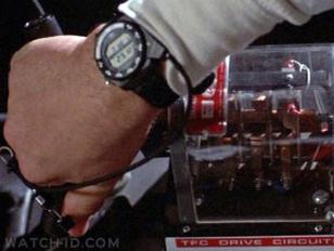 Close-up of the Seiko A826 Training Timer watch in Back to the Future