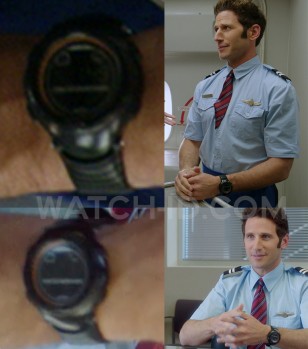 Actor Mark Feuerstein wears a Suunto Vector XBlack watch in Larry Gaye: Renegade Male Flight Attendant.