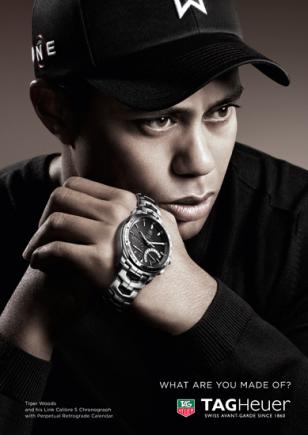 Tiger Woods promoting the TAG Heuer Link Calibre S Chronograph with Perpetual Re