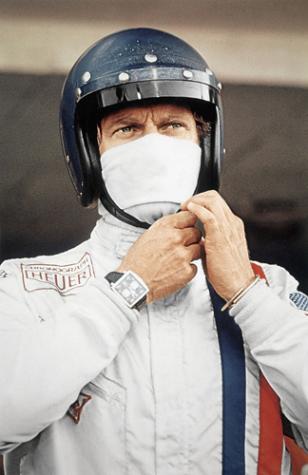 Steve McQueen wearing the Heuer Monaco in the movie Le Mans