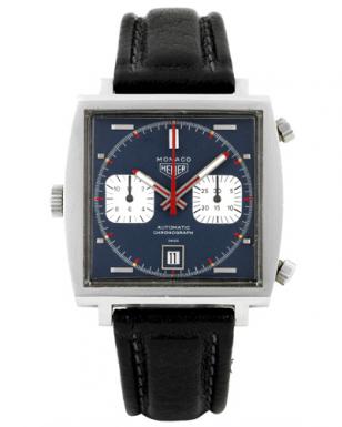 The original Heuer Monaco, worn by Steve McQueen on a photo taken for a recent a