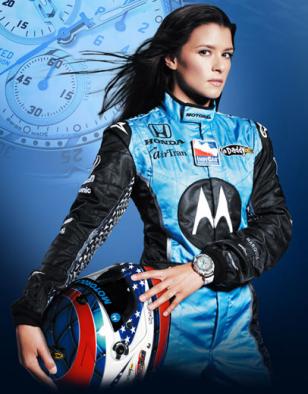 Danica Patrick wearing the Tissot T-Race 2009 Limited Edition on a promotional p