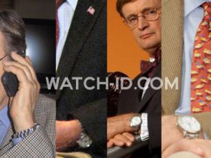David McCallum wearing the stainless steel watch with white dial on and off the 