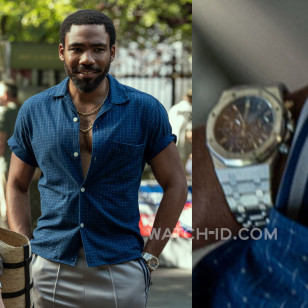 Donald Glover wears an Audemars Piguet Royal Oak Chronograph watch in the Amazon Prime series Mr. & Mrs. Smith.